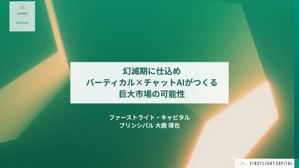 幻滅期に仕込め、バーティカル×チャットAIがつくる巨大市場の可能性
